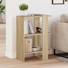 vidaXL Bookshelf 2-Tier 52 x 25 x 71.5 cm Engineered Wood Sonoma Oak 4