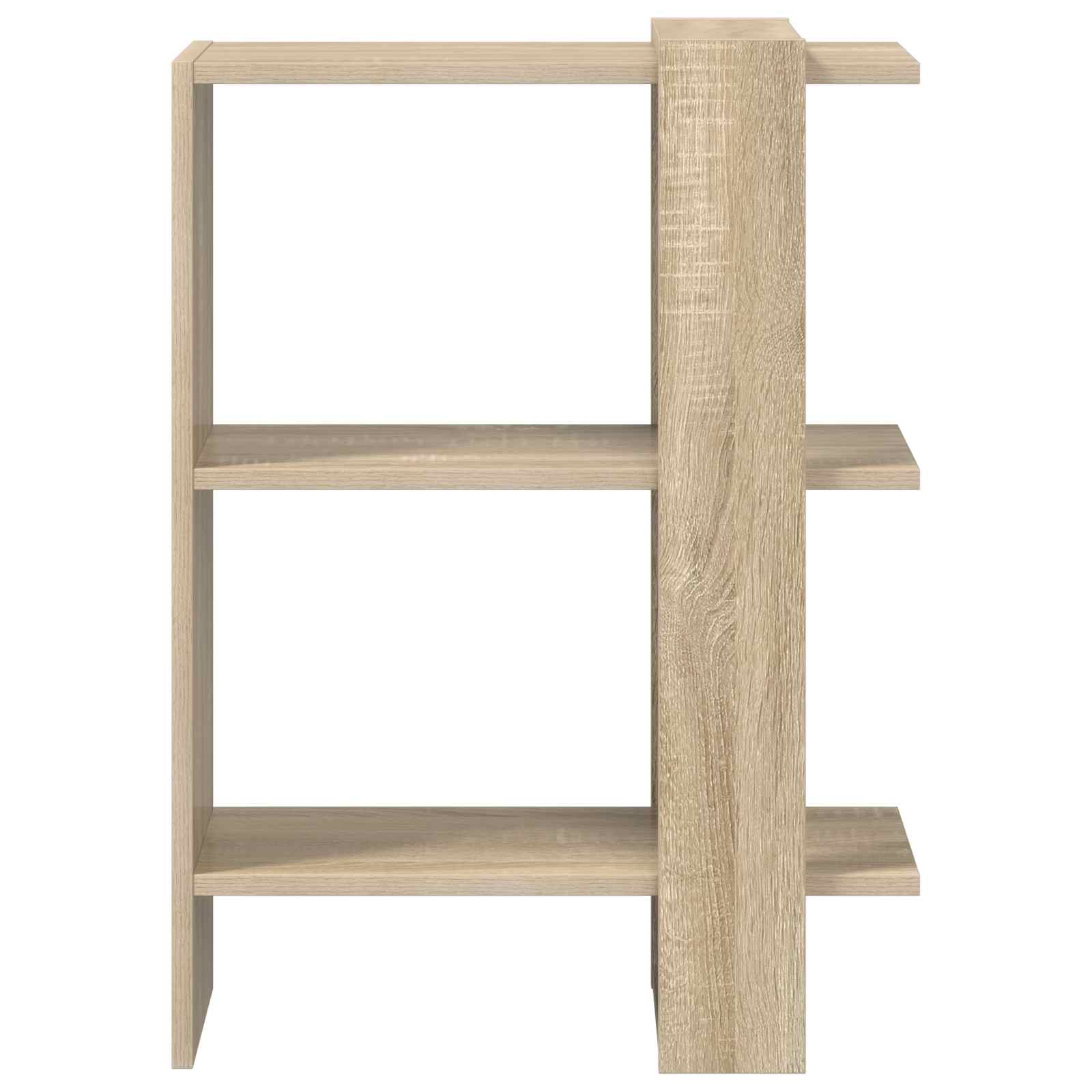 vidaXL Bookshelf 2-Tier 52 x 25 x 71.5 cm Engineered Wood Sonoma Oak 5