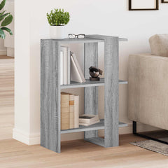 vidaXL Bookshelf 2-Tier 52 x 25 x 71.5 cm Engineered Wood Grey Sonoma 4