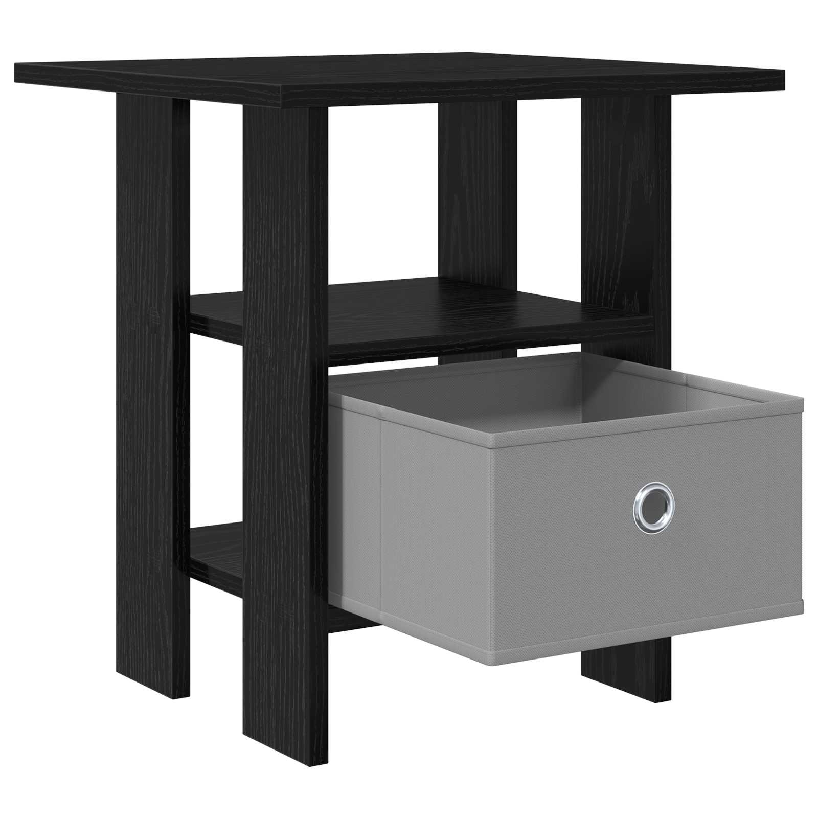 vidaXL Bedside Table 2 pcs Black Oak 41 x 40 x 45 cm Engineered Wood 5