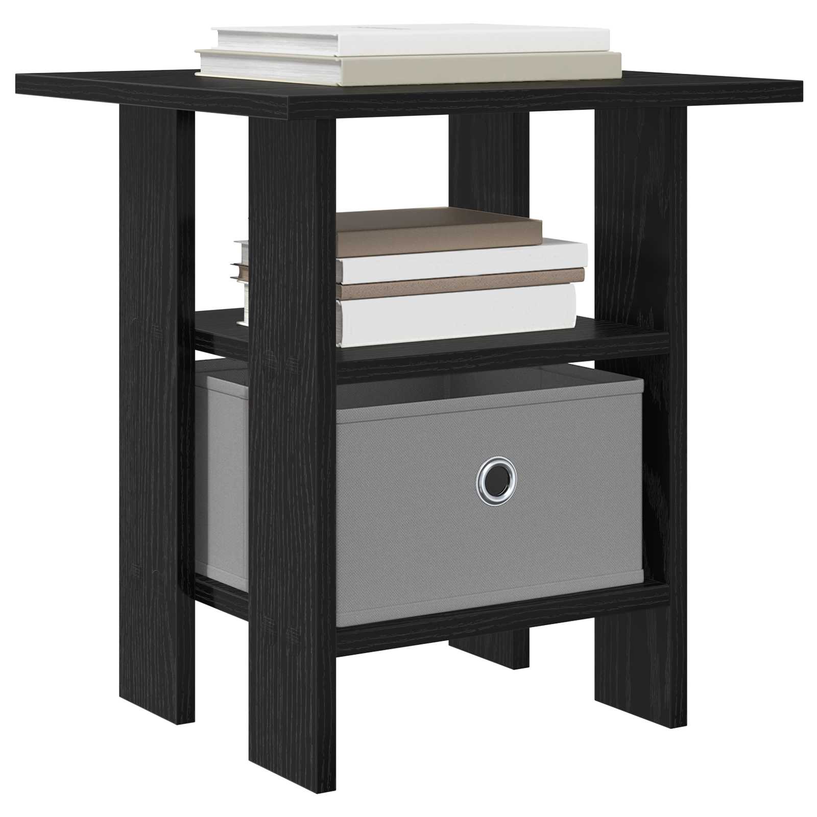 vidaXL Bedside Table 2 pcs Black Oak 41 x 40 x 45 cm Engineered Wood 3