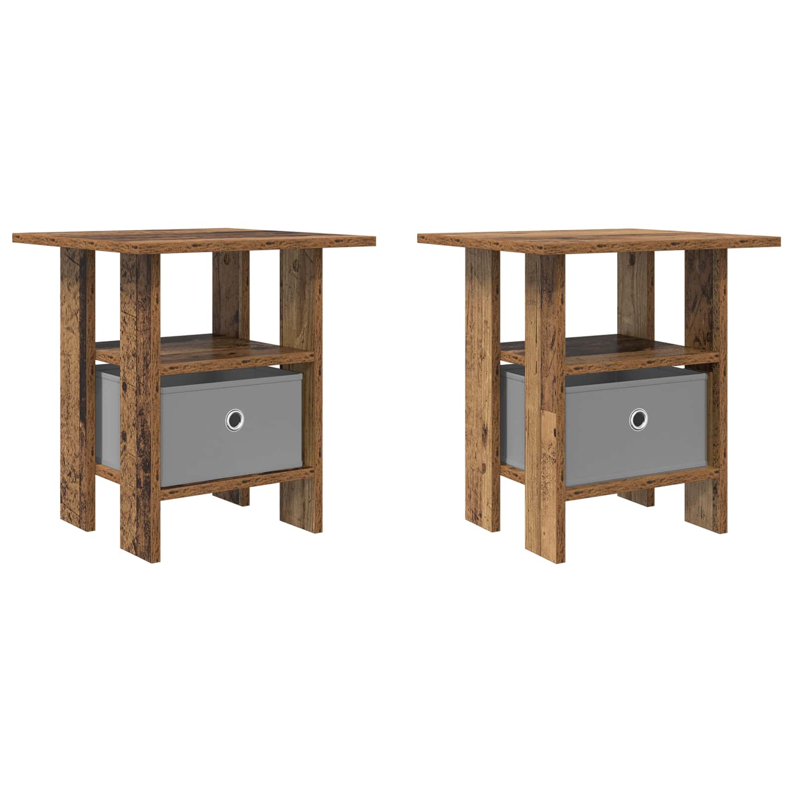 vidaXL Bedside Table 2 pcs Old Wood 41 x 40 x 45 cm Engineered Wood 2