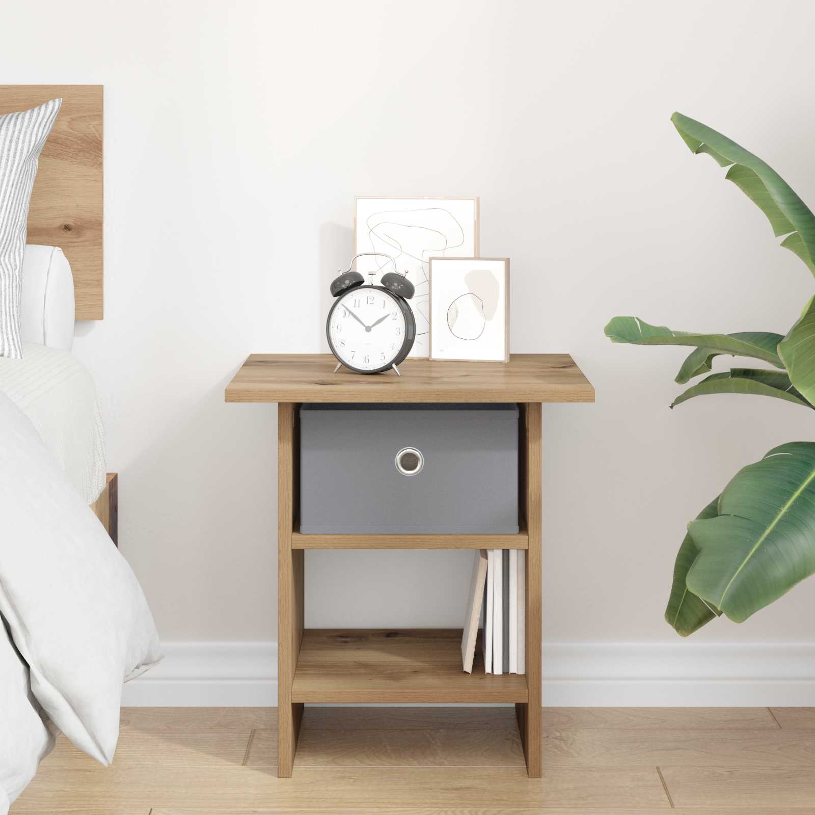 vidaXL Bedside Table Artisan Oak 41 x 40 x 45 cm Engineered Wood 4