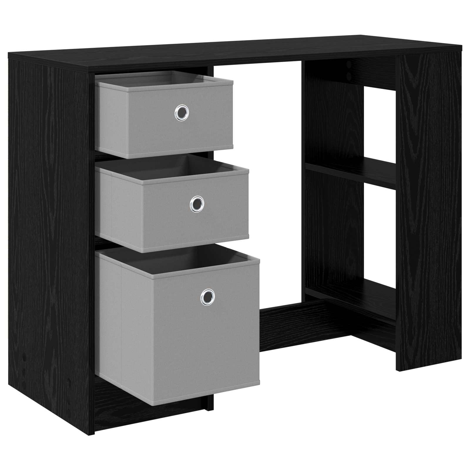 vidaXL Desk Black Oak 100 x 40 x 75 cm Engineered Wood 5