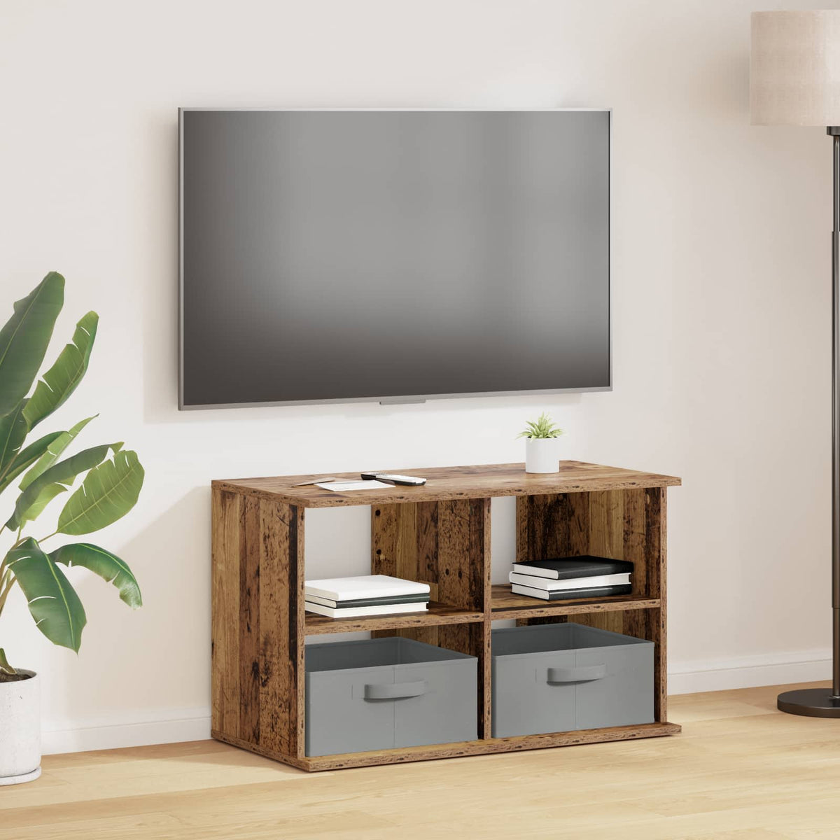 TV stand with Drawer 79 x 40 x 48 cm Old wood