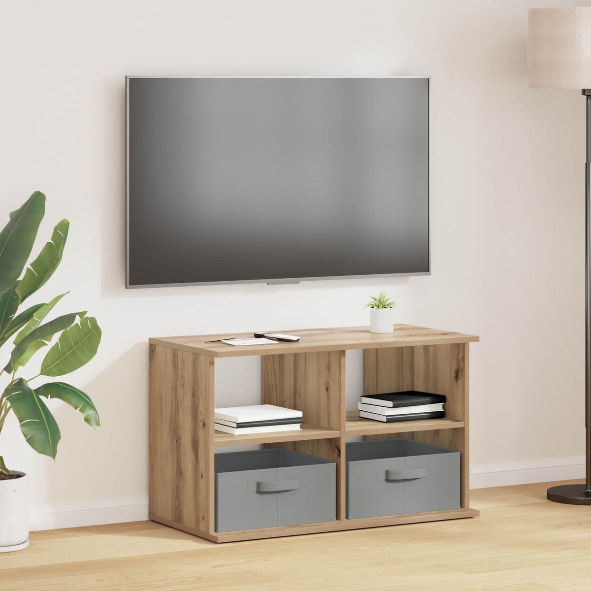 TV stand with Drawer 79 x 40 x 48 cm Artisan oak
