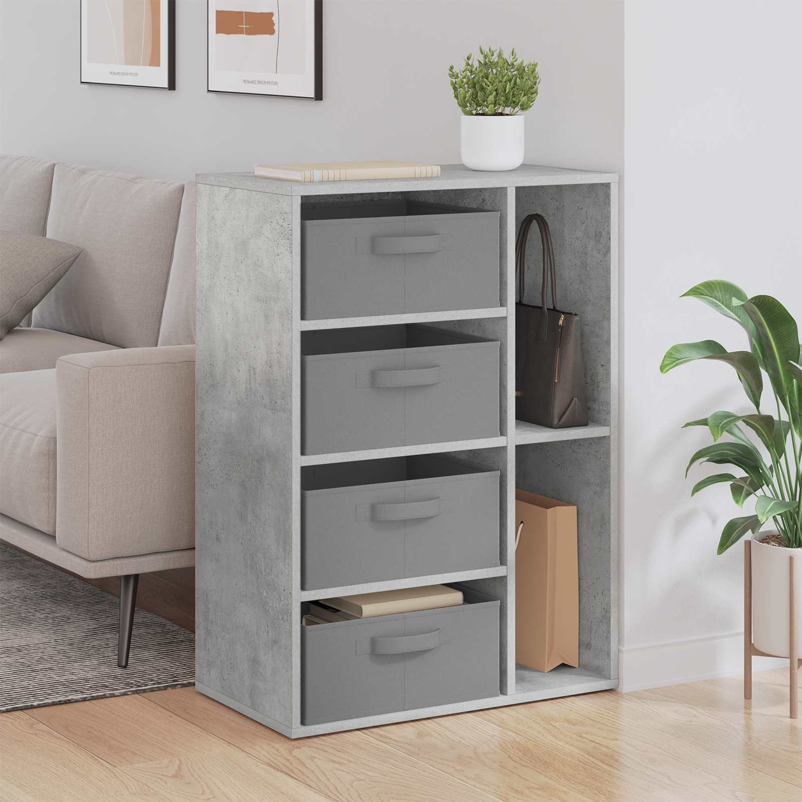 vidaXL Sideboard Concrete Grey 60 x 33.5 x 84 cm 1