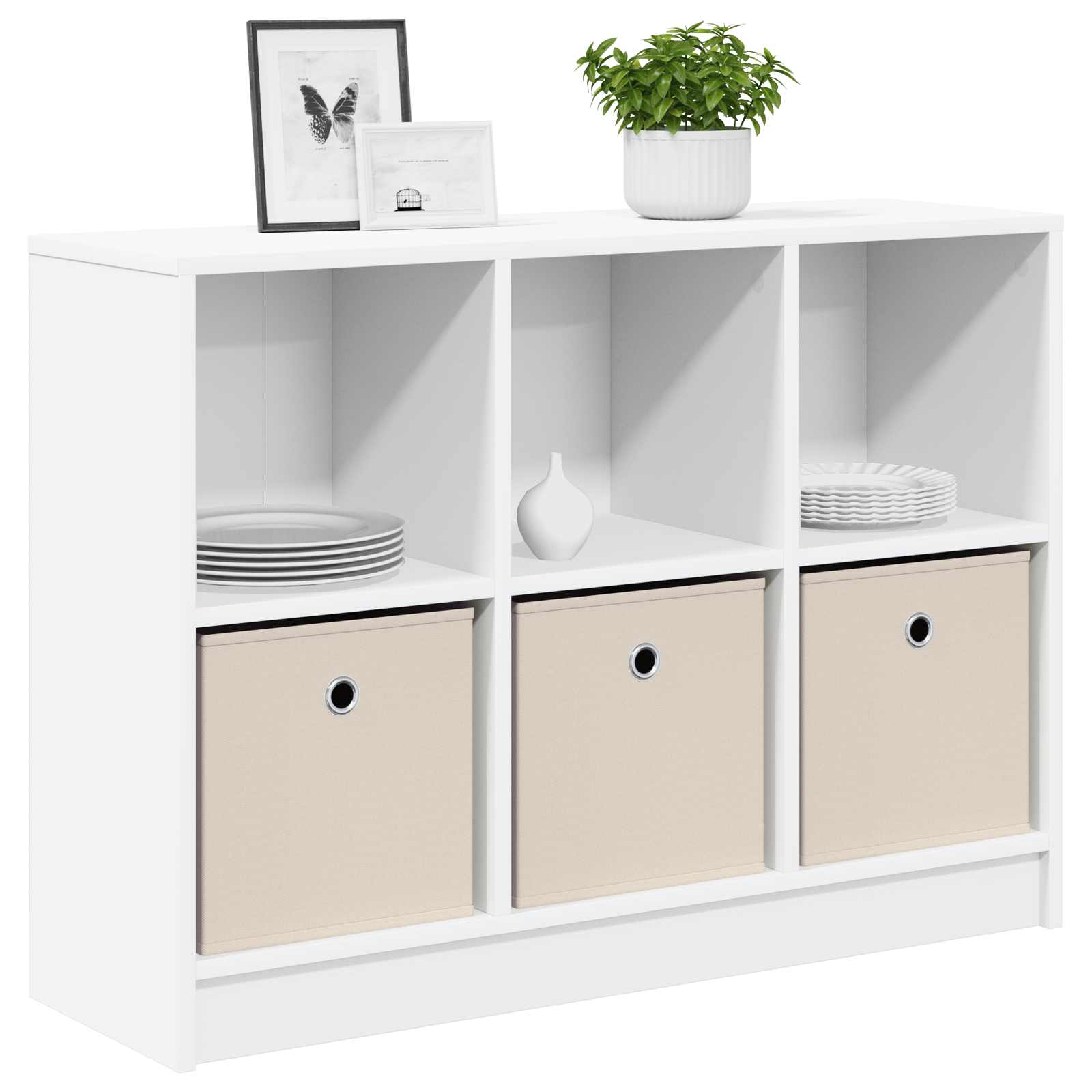 vidaXL Sideboard White 88.5 x 27.5 x 63.5 cm 3