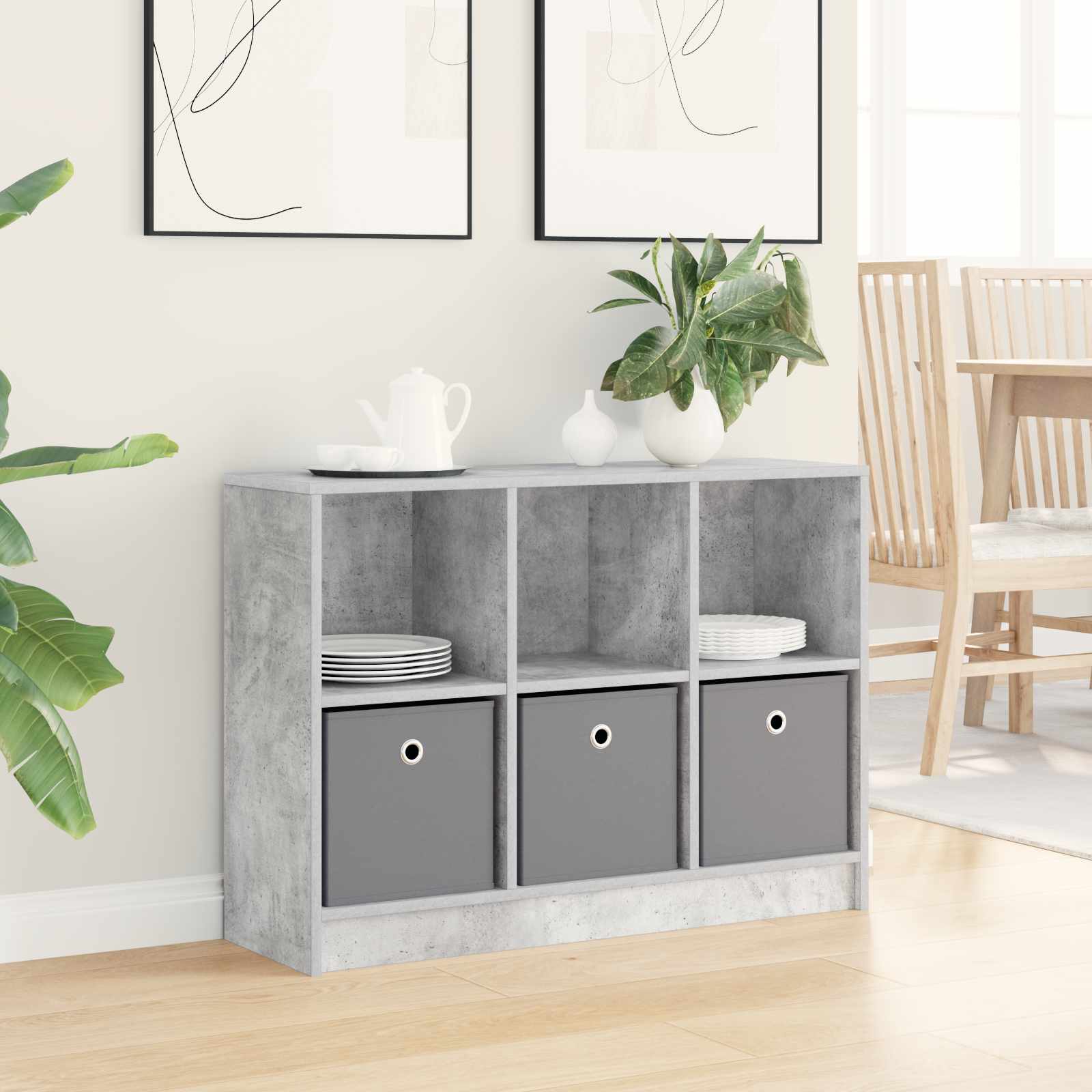 Sideboard 88.5 x 27.5 x 63.5 cm Width 88.5 cm Concrete grey