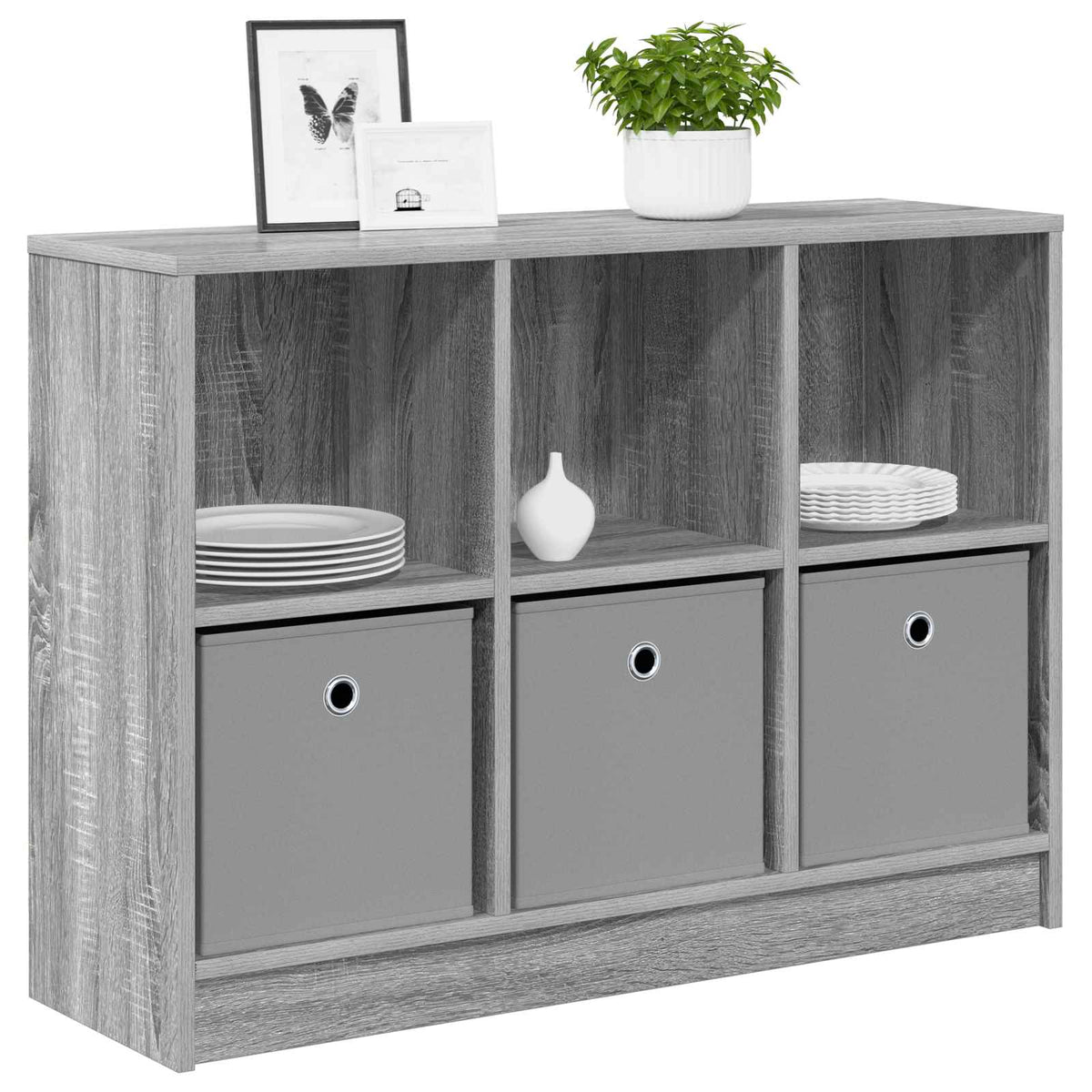 Sideboard 88.5 x 27.5 x 63.5 cm Width 88.5 cm Grey sonoma