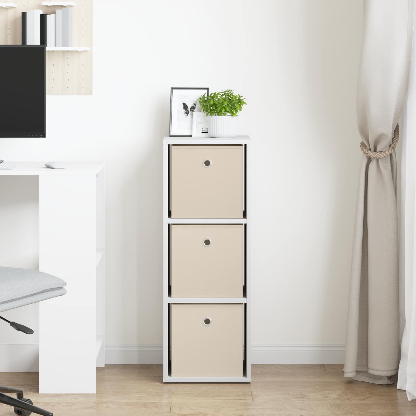 vidaXL Sideboard with Drawer White 30.5 x 27 x 84.5 cm 3
