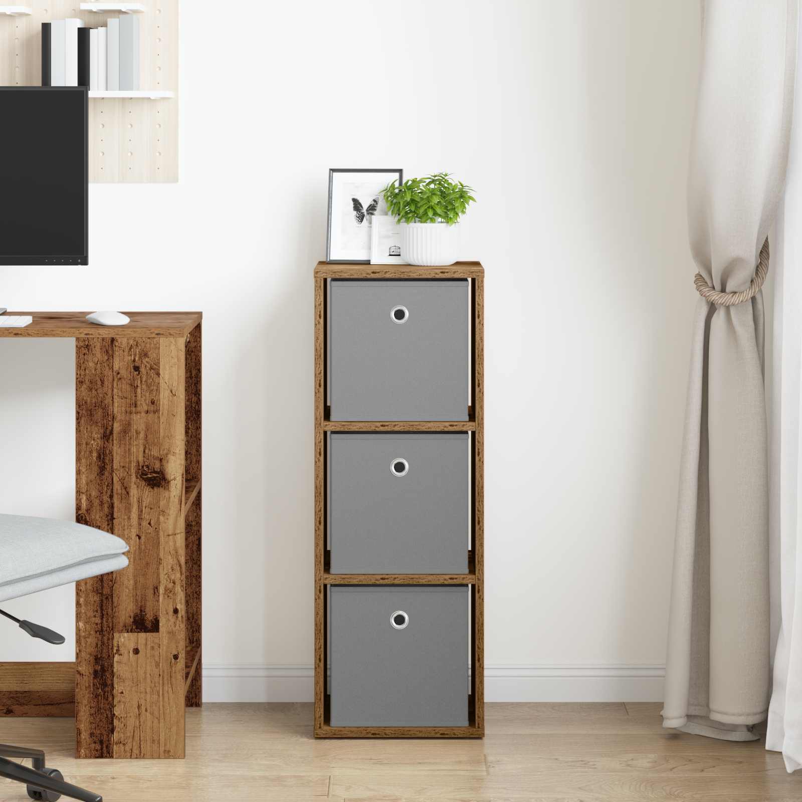 vidaXL Sideboard with Drawer Old Wood 30.5 x 27 x 84.5 cm 3