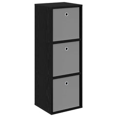 vidaXL Sideboard with Drawer Black Oak 35 x 32 x 99.5 cm 2