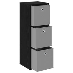 vidaXL Sideboard with Drawer Black Oak 35 x 32 x 99.5 cm 4