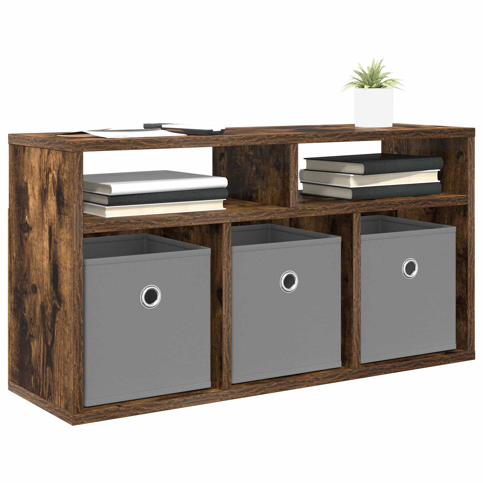 vidaXL Lowboard with Drawer Smoked Oak 72 x 22.5 x 38 cm 3