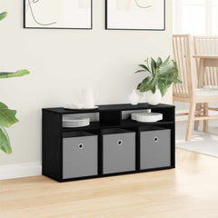 vidaXL Lowboard with Drawer Black Oak 87 x 27.5 x 43 cm 4