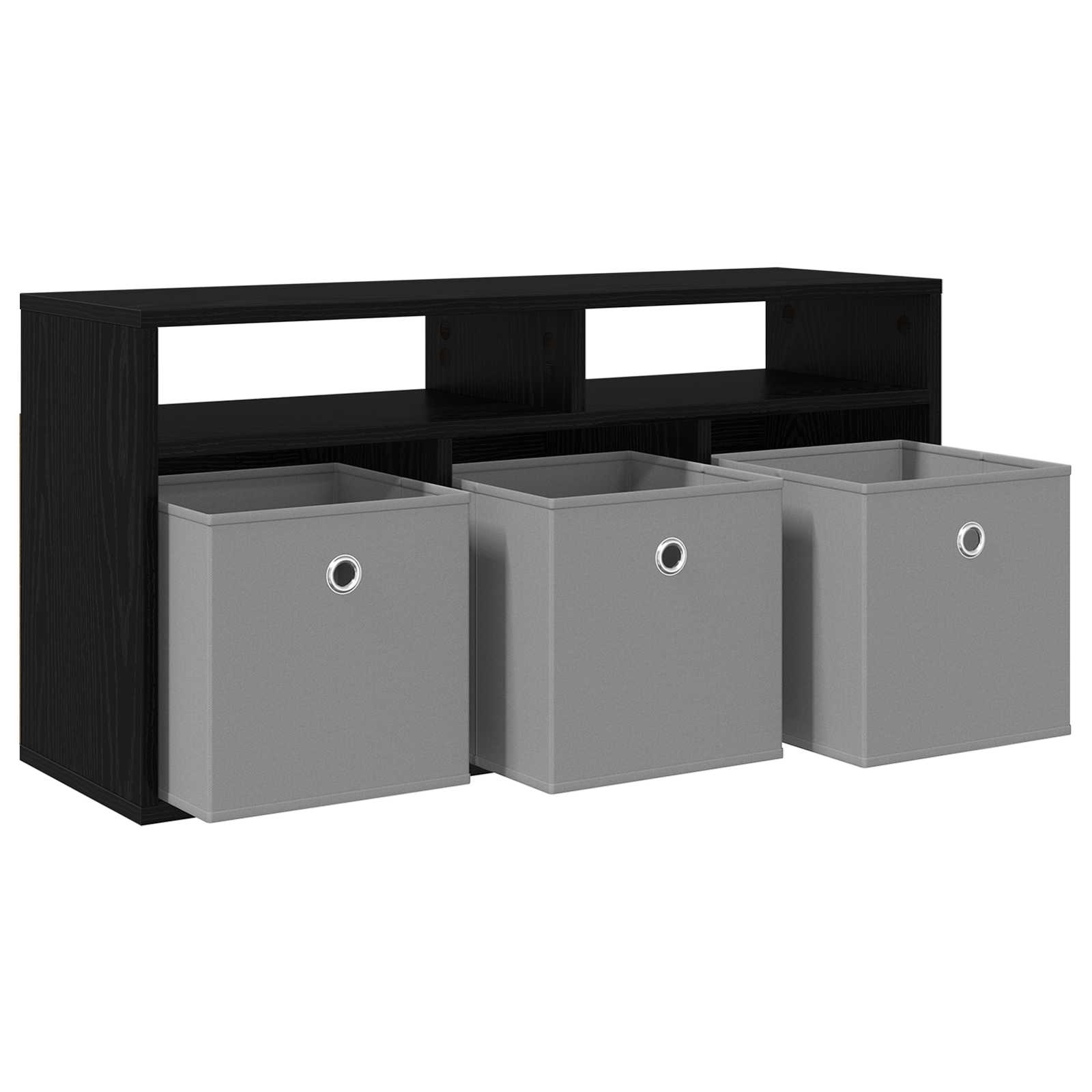 vidaXL Lowboard with Drawer Black Oak 87 x 27.5 x 43 cm 5