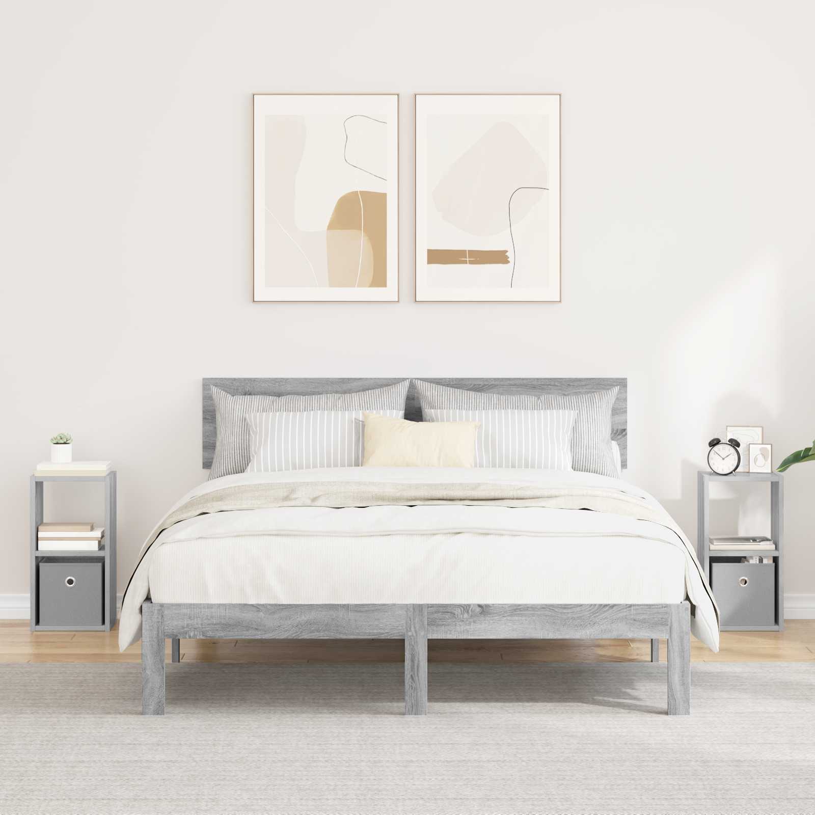 vidaXL Bedside Table 2 pcs Grey Sonoma 25.5 x 22 x 49.5 cm 1