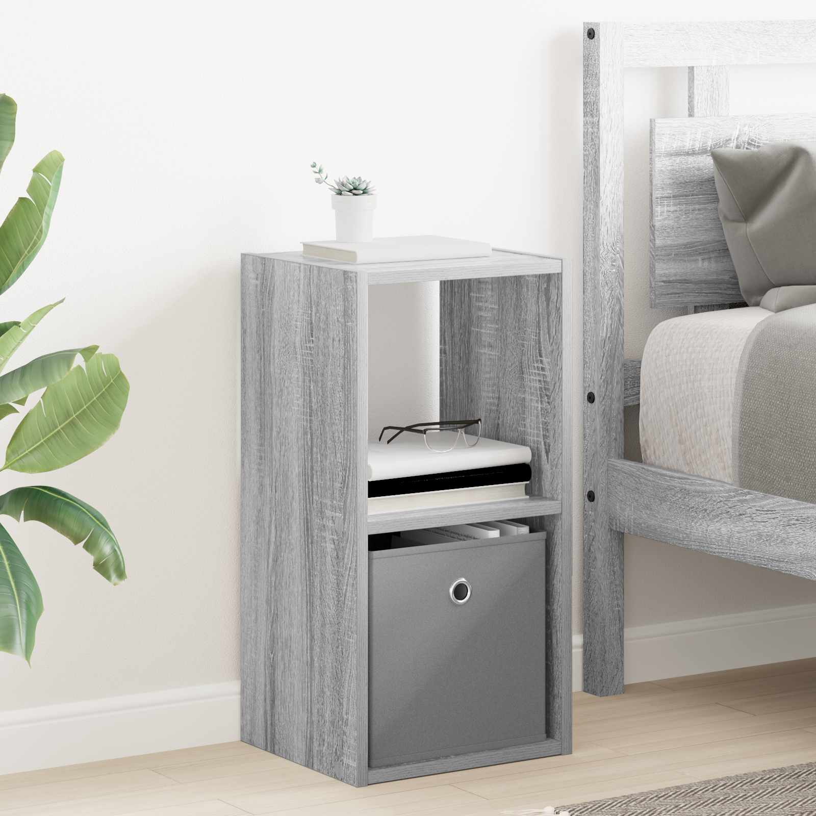 vidaXL Bedside Table Grey Sonoma 30.5 x 27 x 59.5 cm Engineered Wood 1