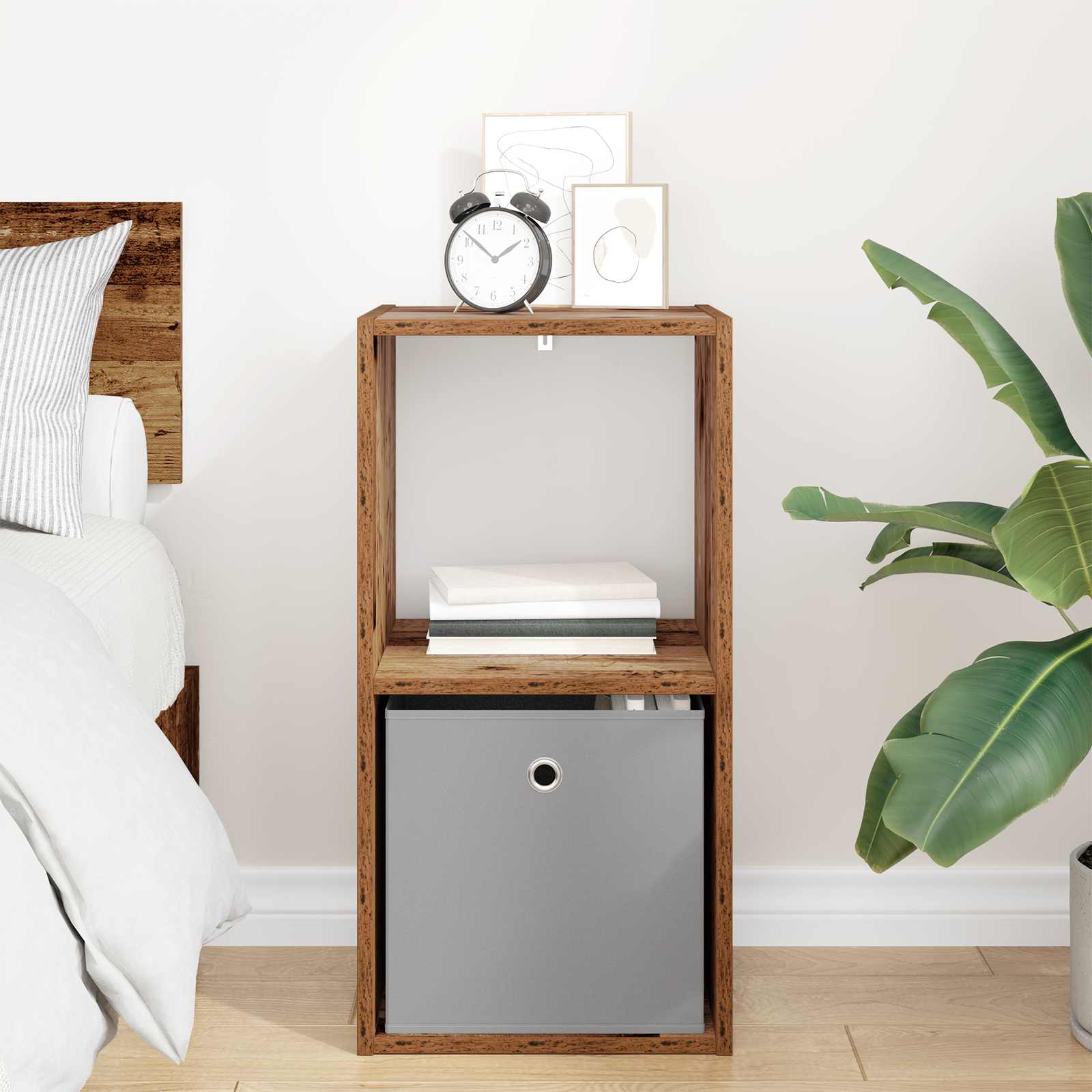 vidaXL Bedside Table Old Wood 35 x 32 x 68.5 cm Engineered Wood 4