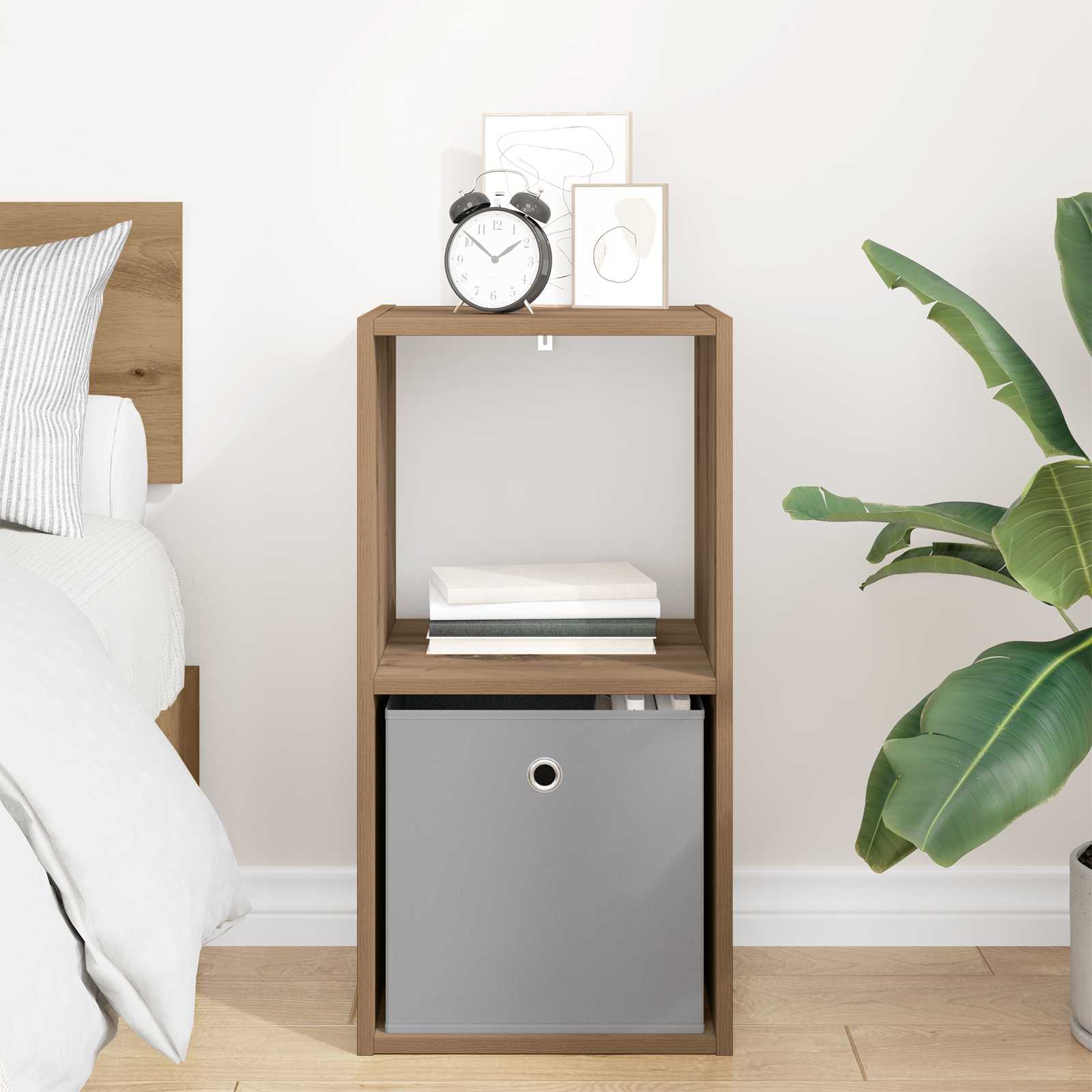 vidaXL Bedside Table Artisan Oak 35 x 32 x 68.5 cm Engineered Wood 4