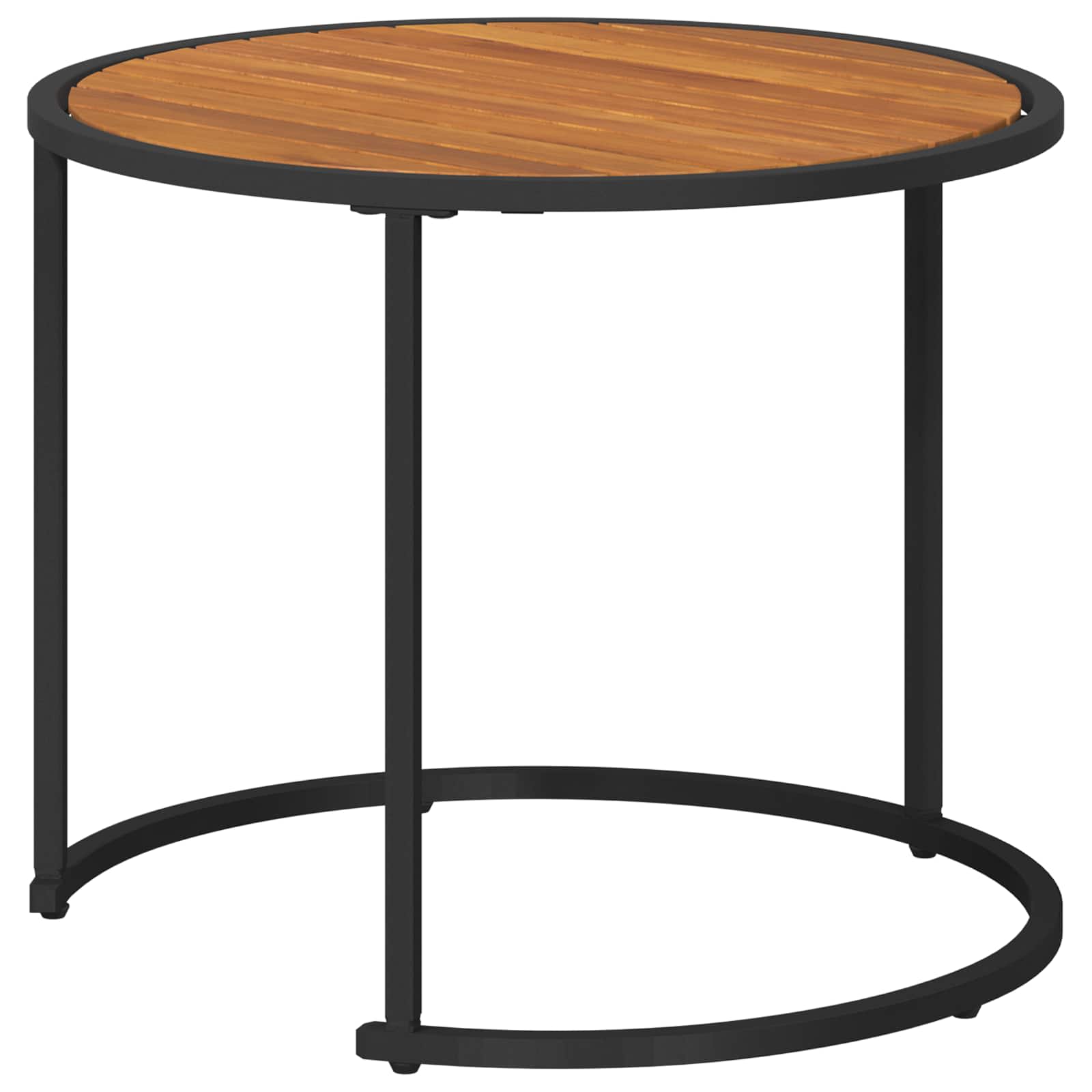 vidaXL Coffee Table Set 2 pcs Natural and Black 55 x 55 x 45 cm 5