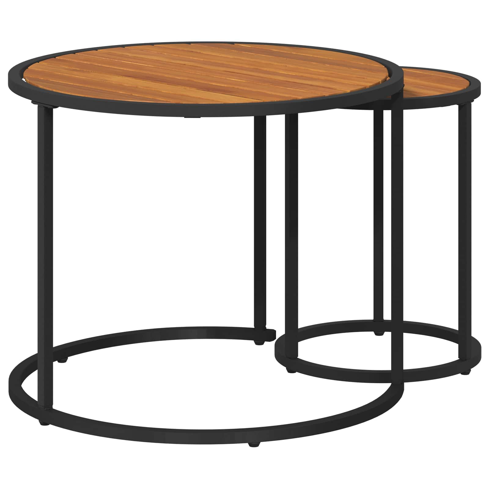 vidaXL Coffee Table Set 2 pcs Natural and Black 55 x 55 x 45 cm 6