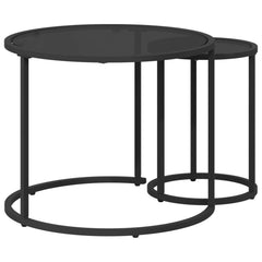 vidaXL Coffee Table Set 2 pcs 55 x 55 x 45 cm steel 6