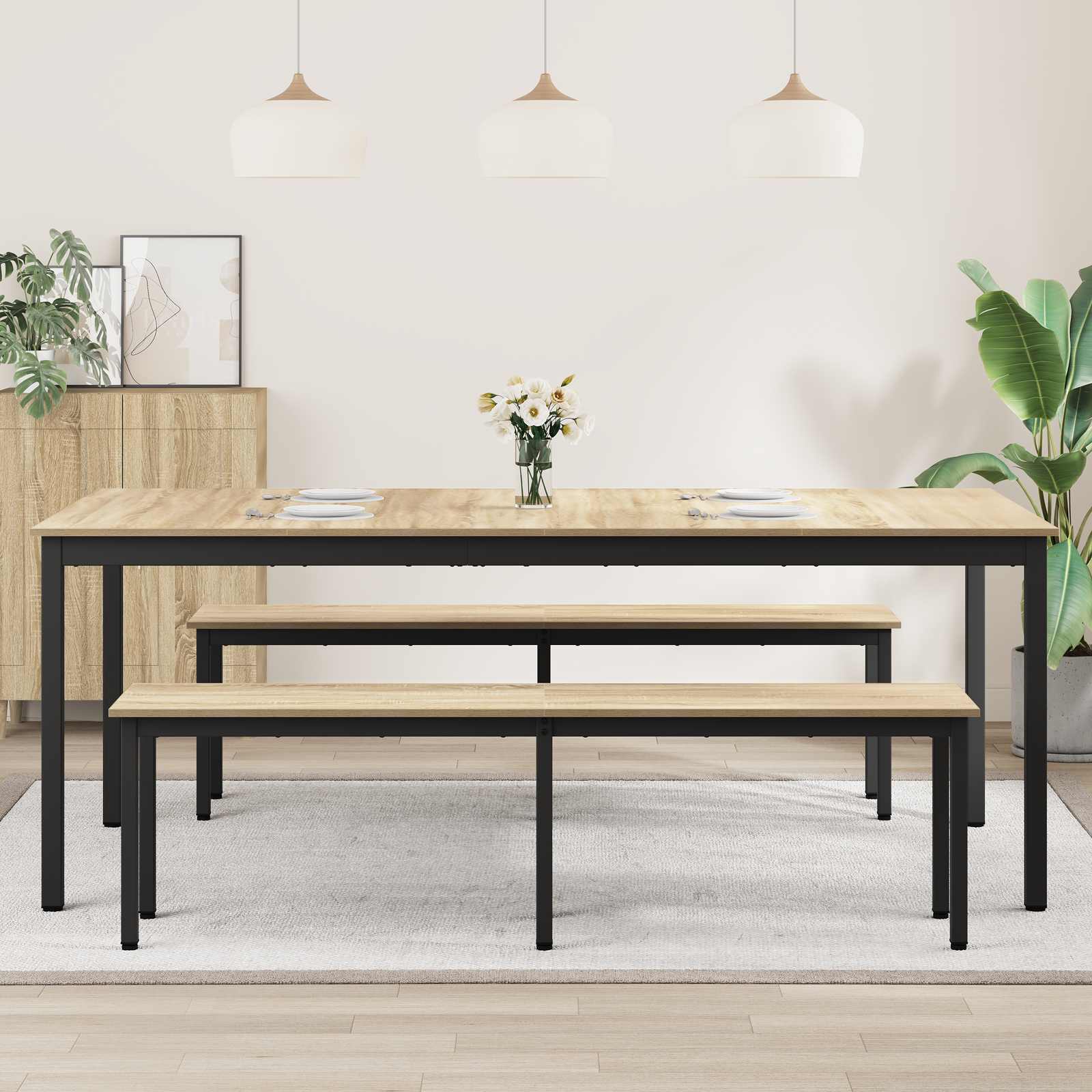 vidaXL Dining Tables 200 x 100 x 75 cm Engineered Wood Rectangular 4