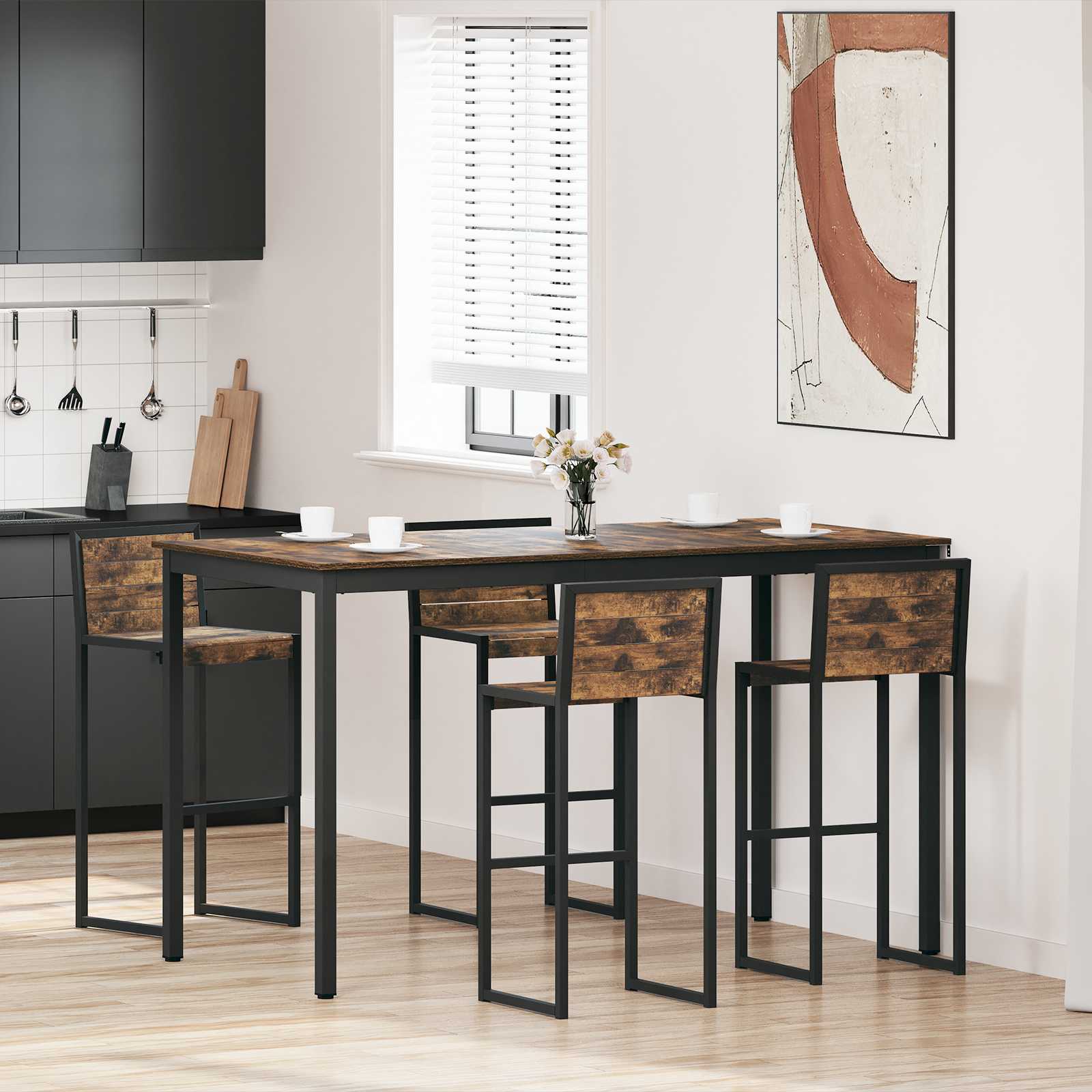 vidaXL Standing Bar Table Engineered Wood Rectangular 1