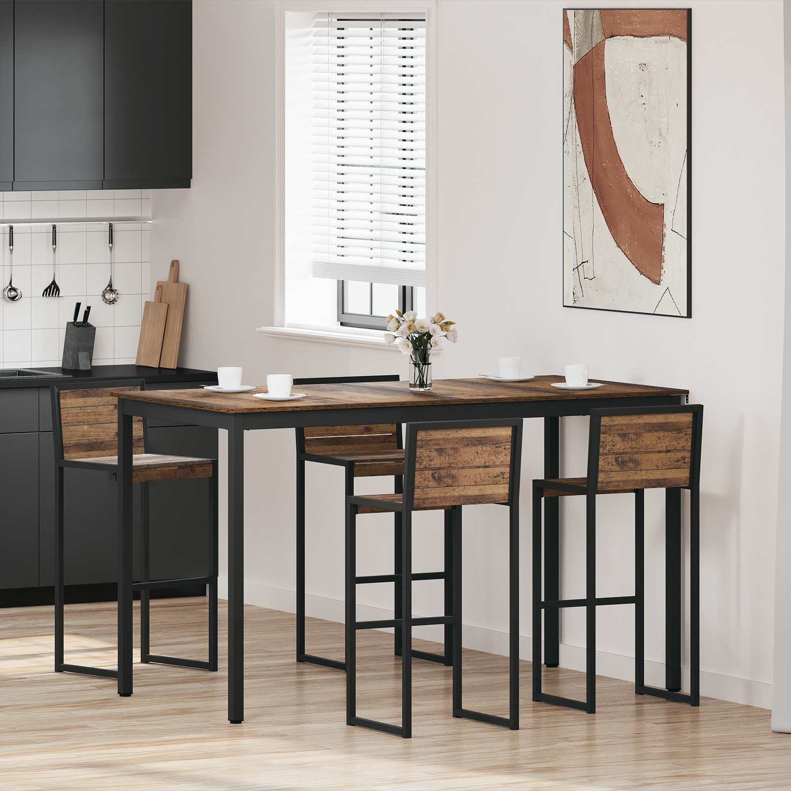 vidaXL Standing Bar Table Engineered Wood Rectangular 1