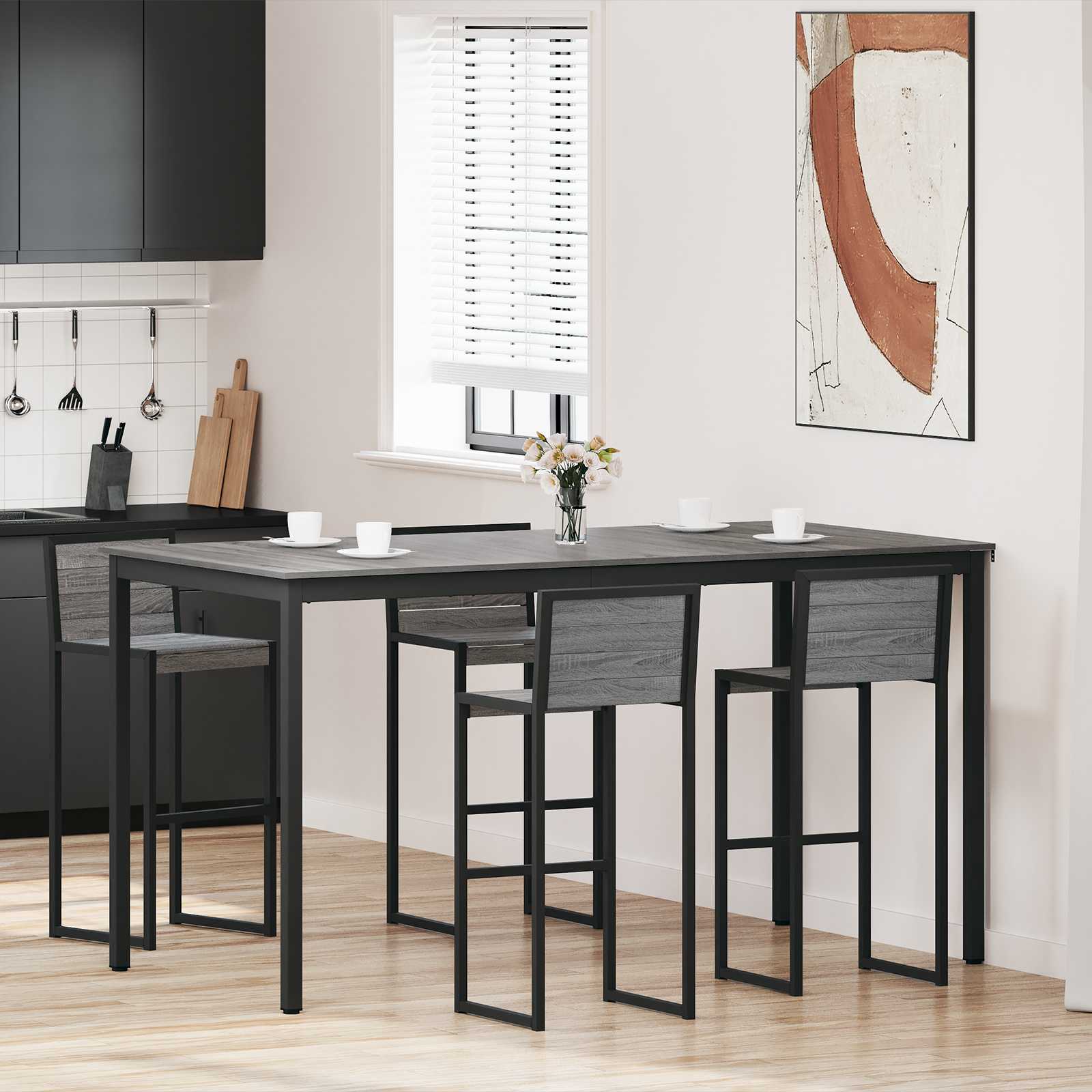 vidaXL Standing Bar Table 2 pcs Engineered Wood Rectangular 1