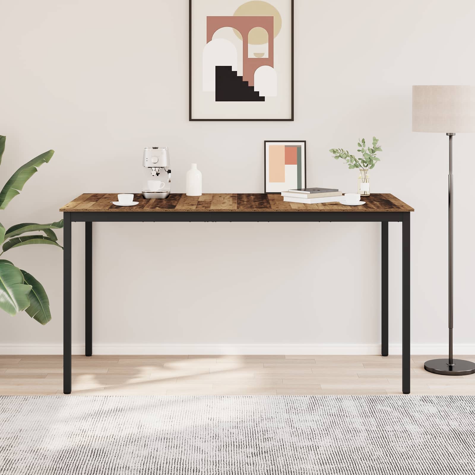 vidaXL Standing Bar Table Engineered Wood Rectangular 4