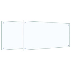 vidaXL Kitchen Backsplash 2 pcs Transparent 100 x 50 cm Tempered Glass 2