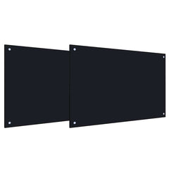 vidaXL Kitchen Backsplash 2 pcs Black 90 x 50 cm Tempered Glass 2