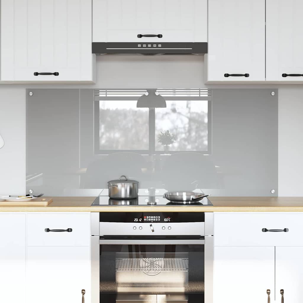 Kitchen Backsplash 70 x 60 cm Tempered Glass 2 pcs Light Grey 70 cm