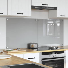 vidaXL Kitchen Backsplash 2 pcs Light Grey 70 x 60 cm Tempered Glass 3