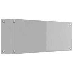 vidaXL Kitchen Backsplash 2 pcs Light Grey 90 x 40 cm Tempered Glass 2