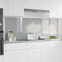 Kitchen Backsplash 70 x 60 cm Tempered Glass 2 pcs Light Grey 90 cm
