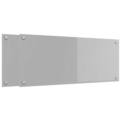 vidaXL Kitchen Backsplash 2 pcs Light Grey 100 x 40 cm Tempered Glass 2