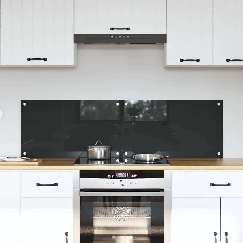vidaXL Kitchen Backsplash 2 pcs Dark Grey 70 x 40 cm Tempered Glass 1