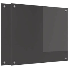 vidaXL Kitchen Backsplash 2 pcs Dark Grey 70 x 60 cm Tempered Glass 2