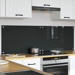 vidaXL Kitchen Backsplash 2 pcs Dark Grey 80 x 50 cm Tempered Glass 3