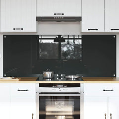 Kitchen Backsplash 70 x 60 cm Tempered Glass 2 pcs Dark Grey 80 cm