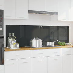 Kitchen Backsplash 70 x 50 cm Tempered Glass 2 pcs Dark Grey 90 cm