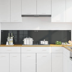 vidaXL Kitchen Backsplash 2 pcs Dark Grey 100 x 40 cm Tempered Glass 3