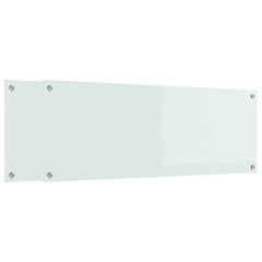 Kitchen Backsplash 110 x 40 cm Tempered Glass 2 pcs White 110 cm