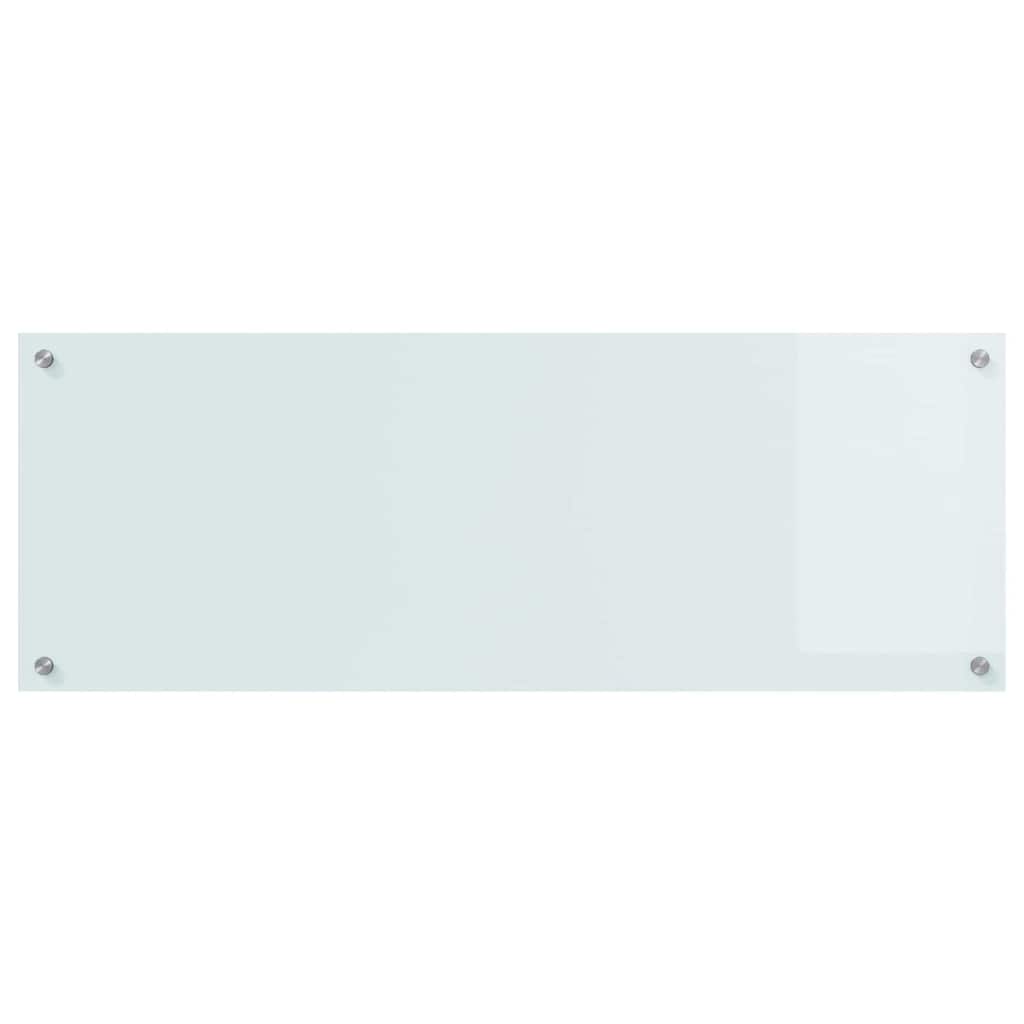 Kitchen Backsplash 110 x 40 cm Tempered Glass 2 pcs White 110 cm