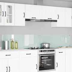 Kitchen Backsplash 110 x 40 cm Tempered Glass 2 pcs White 120 cm