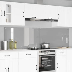 Kitchen Backsplash 70 x 60 cm Tempered Glass 2 pcs Light Grey 110 cm